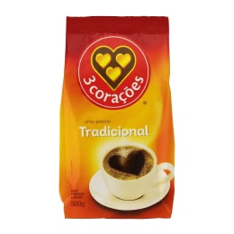 Café, Torrado e Moído, Tradicional, Pacote, 500g, 3 Corações - Café Moído e em Pó