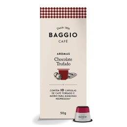 Cápsulas de Café Baggio Café Aroma Chocolate Trufado, compatível com Nespresso, contém 10 cápsulas - Cápsulas de Café