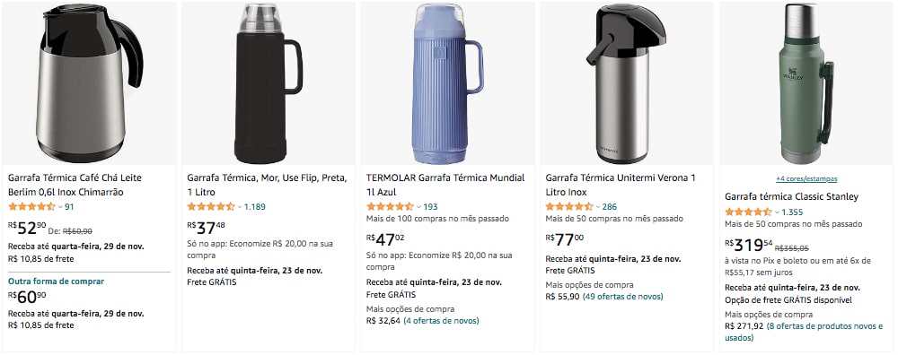 garrafas térmicas de café