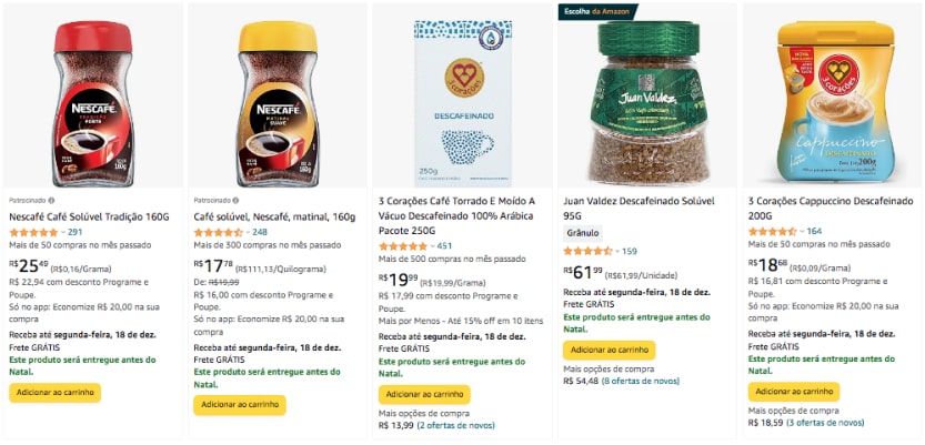 Café Solúvel Descafeinado